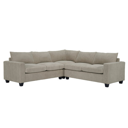 CORNER SOFA CALDER HM3286.03 BEIGE FABRIC 254x254x90(seat)x91Hcm.