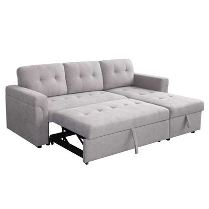 CORNER SOFA-BED REVERSIBLE SAL HM3310.01 LIGHT GREY FABRIC 214x137x83Hcm