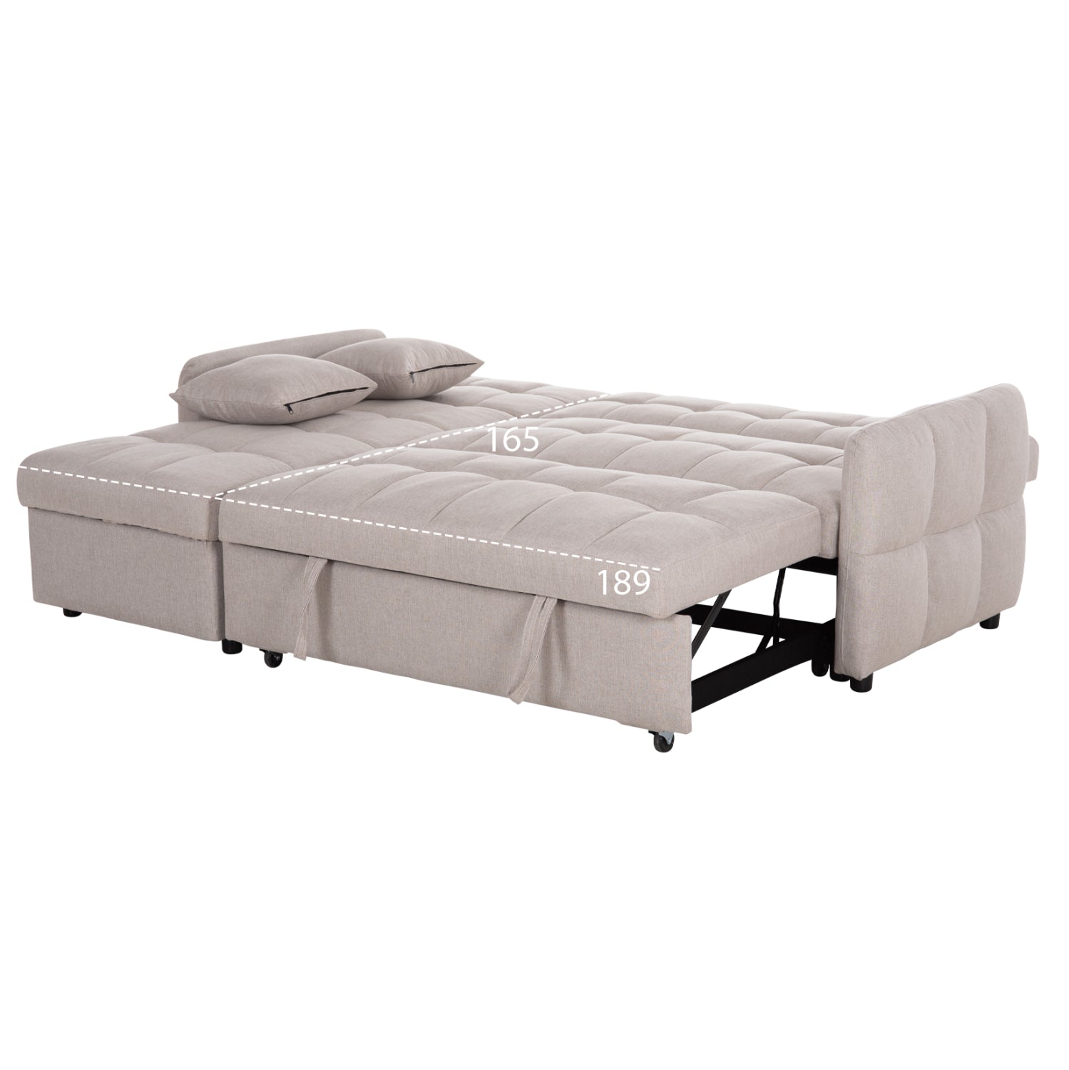 CORNER SOFABED REVERSIBLE NEZU HM3294.02 BEIGE FABRIC 210x140x78Hcm.