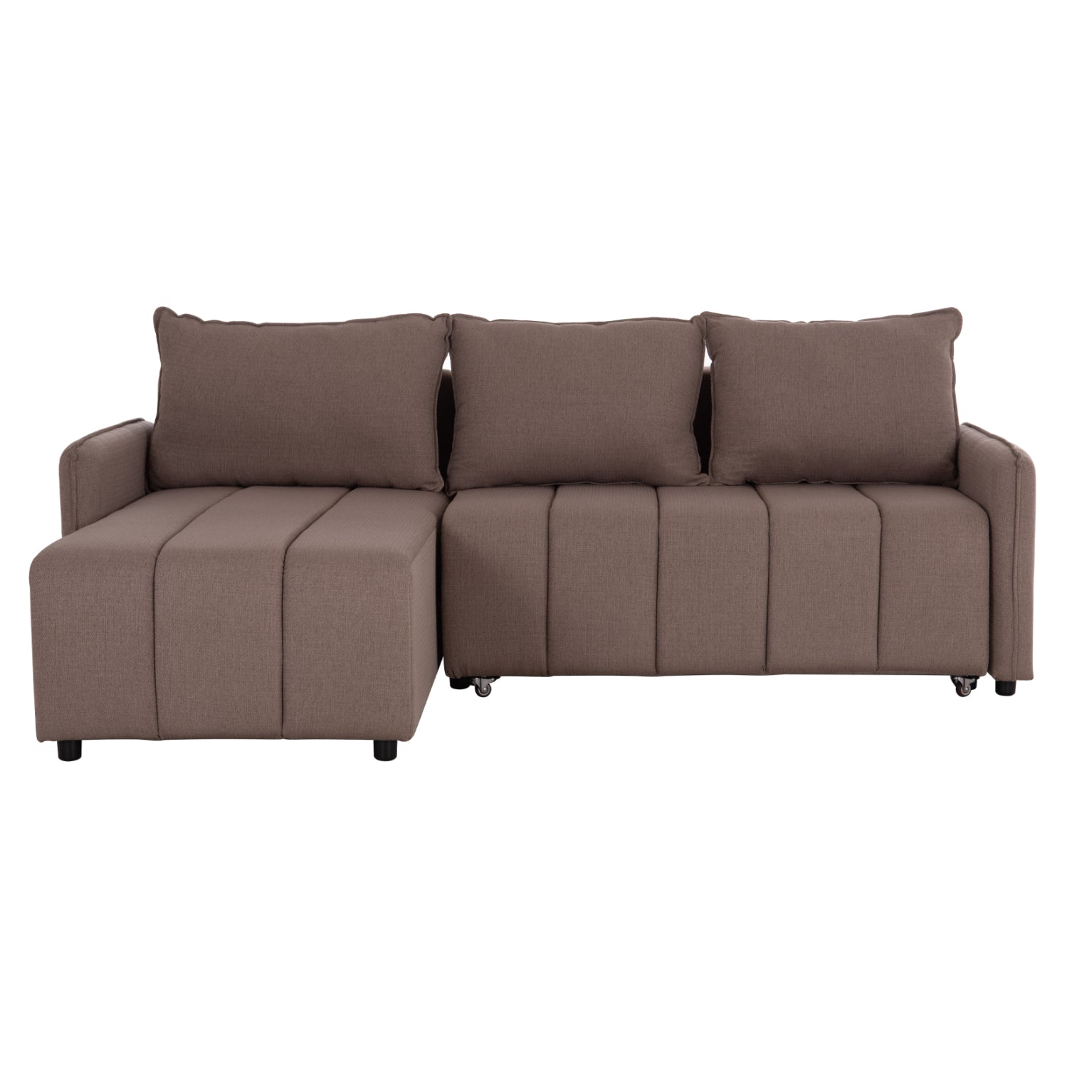 REVERSIBLE CORNER SOFA-BED FREDI HM3312.04 BROWN FABRIC 220x167x85Hcm.