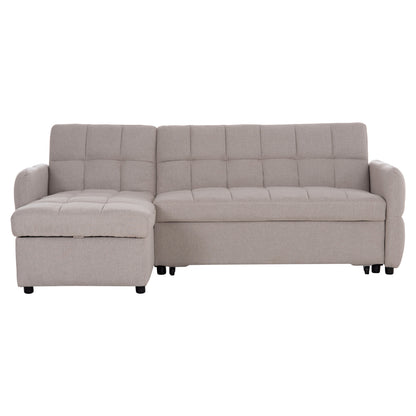 CORNER SOFABED REVERSIBLE NEZU HM3294.02 BEIGE FABRIC 210x140x78Hcm.