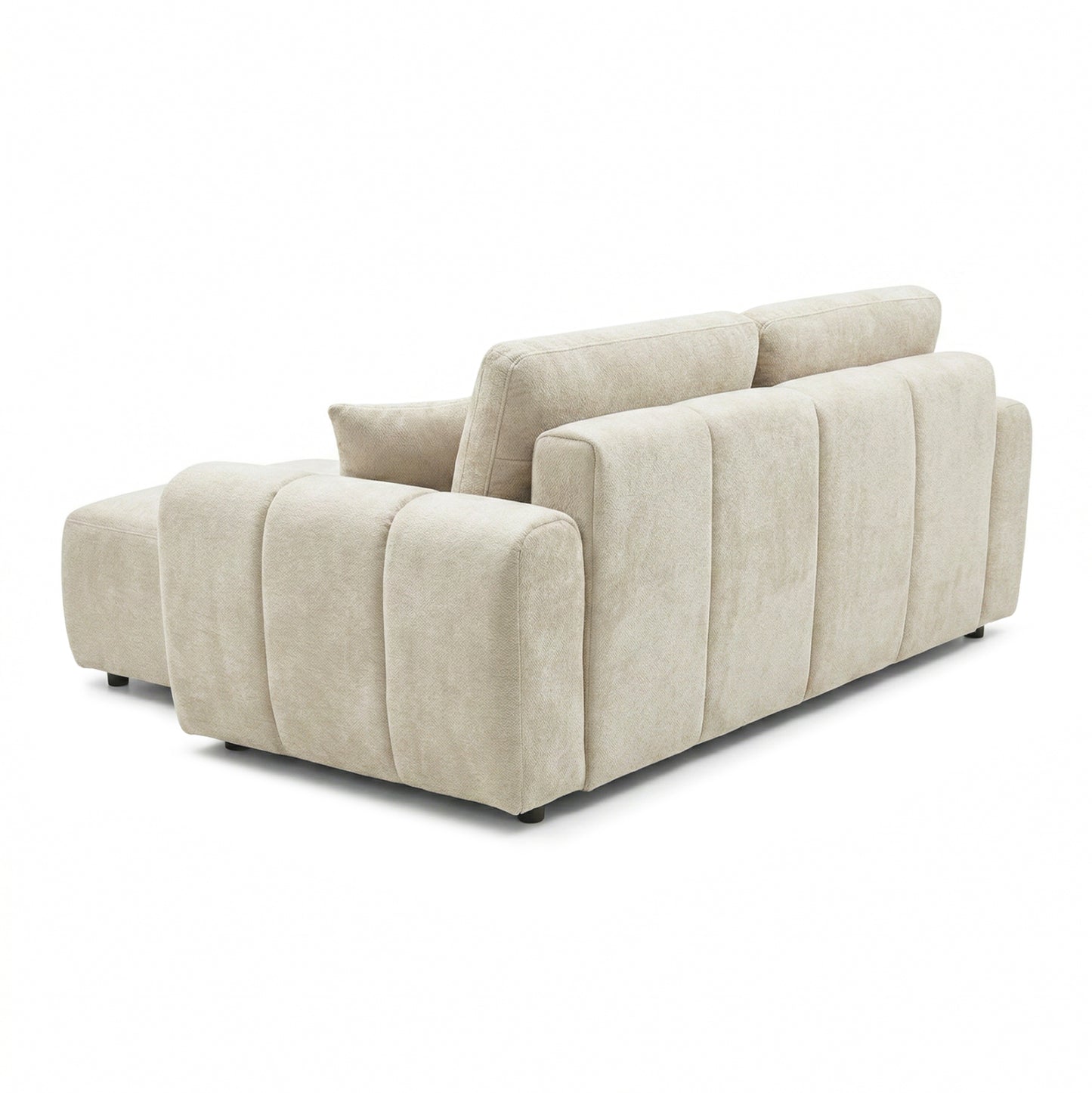 CORNER SOFABED REVERSIBLE GERT HM3349.02 BEIGE CHENILLE FABRIC 252x146x87Hcm.