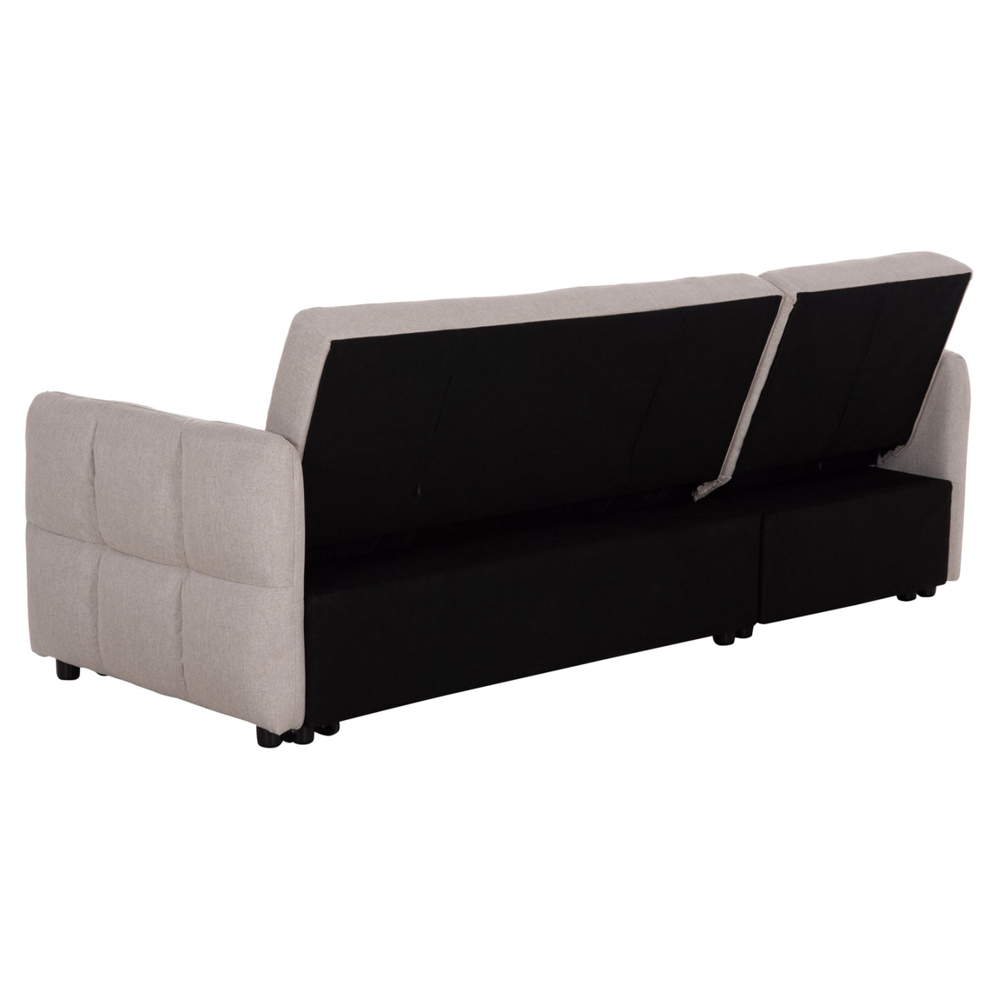 CORNER SOFABED REVERSIBLE NEZU HM3294.02 BEIGE FABRIC 210x140x78Hcm.