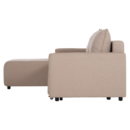 REVERSIBLE CORNER SOFA-BED FREDI HM3312.03 BEIGE FABRIC 220x167x85Hcm.