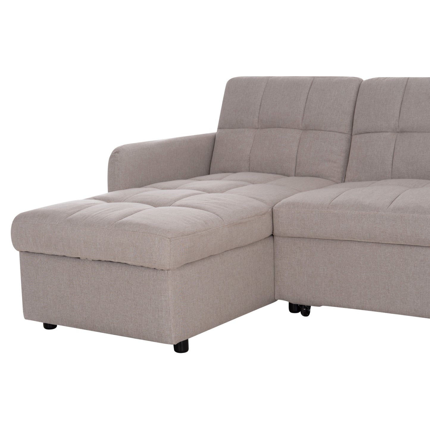 CORNER SOFABED REVERSIBLE NEZU HM3294.02 BEIGE FABRIC 210x140x78Hcm.