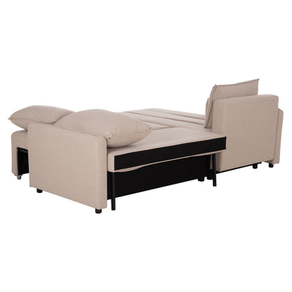 REVERSIBLE CORNER SOFA-BED FREDI HM3312.03 BEIGE FABRIC 220x167x85Hcm.