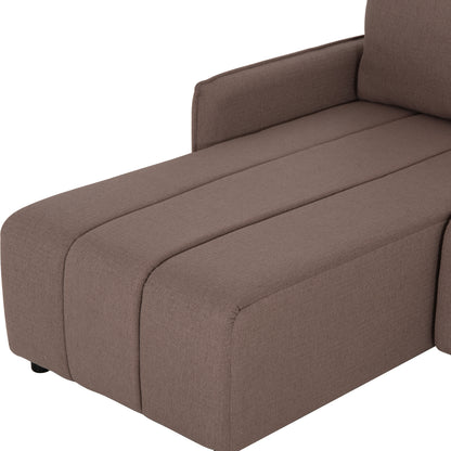 REVERSIBLE CORNER SOFA-BED FREDI HM3312.04 BROWN FABRIC 220x167x85Hcm.
