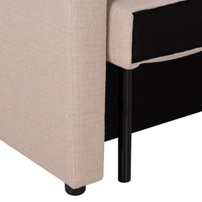 REVERSIBLE CORNER SOFA-BED FREDI HM3312.03 BEIGE FABRIC 220x167x85Hcm.