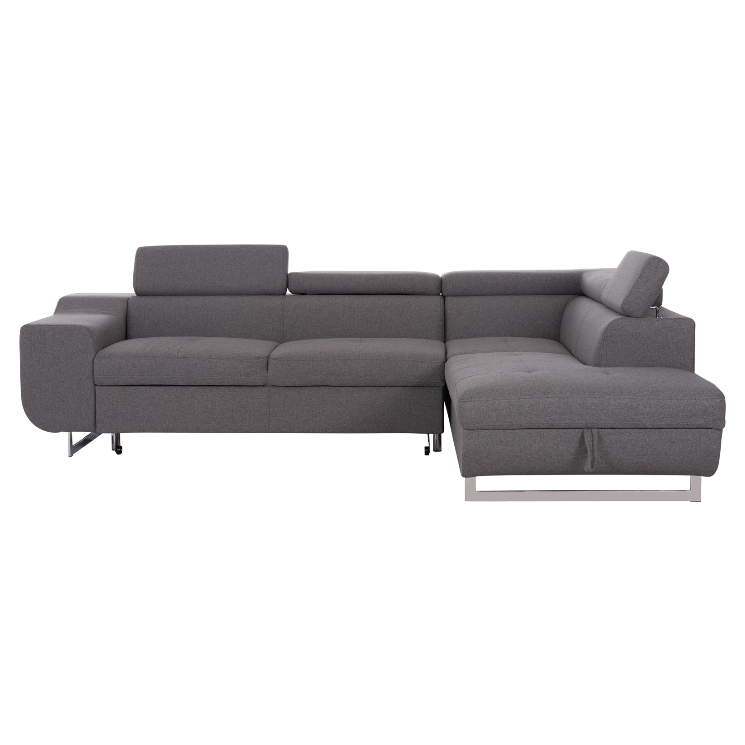 CORNER SOFA-BED WITH STORAGE SPACE ENCORE HM3301.01R GREY FABRIC 285x205x90Hcm.
