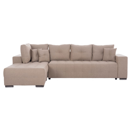 CORNER SOFA-BED WITH STORAGE SPACE TRENDSTON HM3302.03L BEIGE FABRIC 298x177x95Hcm.
