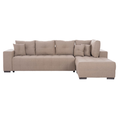 CORNER SOFA-BED WITH STORAGE SPACE TRENDSTON HM3302.03R BEIGE FABRIC 298x177x95Hcm.