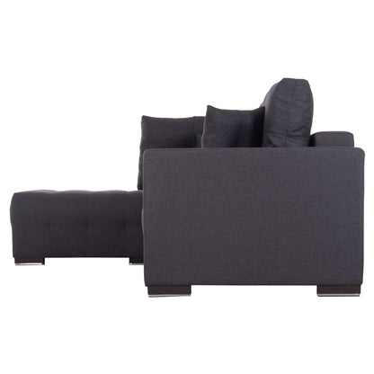 CORNER SOFA-BED WITH STORAGE SPACE TRENDSTON HM3302.01L GREY FABRIC 298x177x95Hcm.