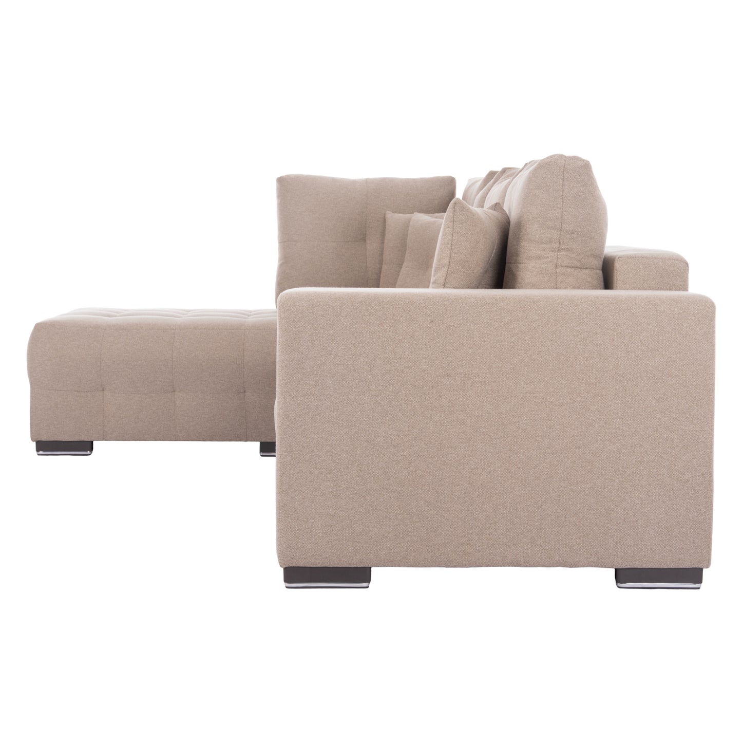 CORNER SOFA-BED WITH STORAGE SPACE TRENDSTON HM3302.03L BEIGE FABRIC 298x177x95Hcm.