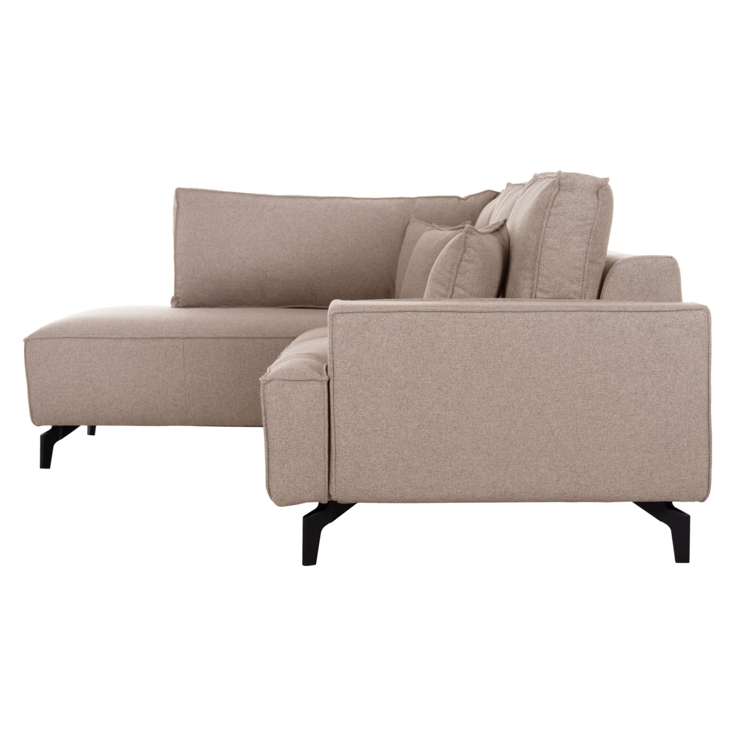 CORNER SOFA-BED WITH STORAGE SPACE SAFFIRA HM3303.03L BEIGE FABRIC 270x195x100Hcm.