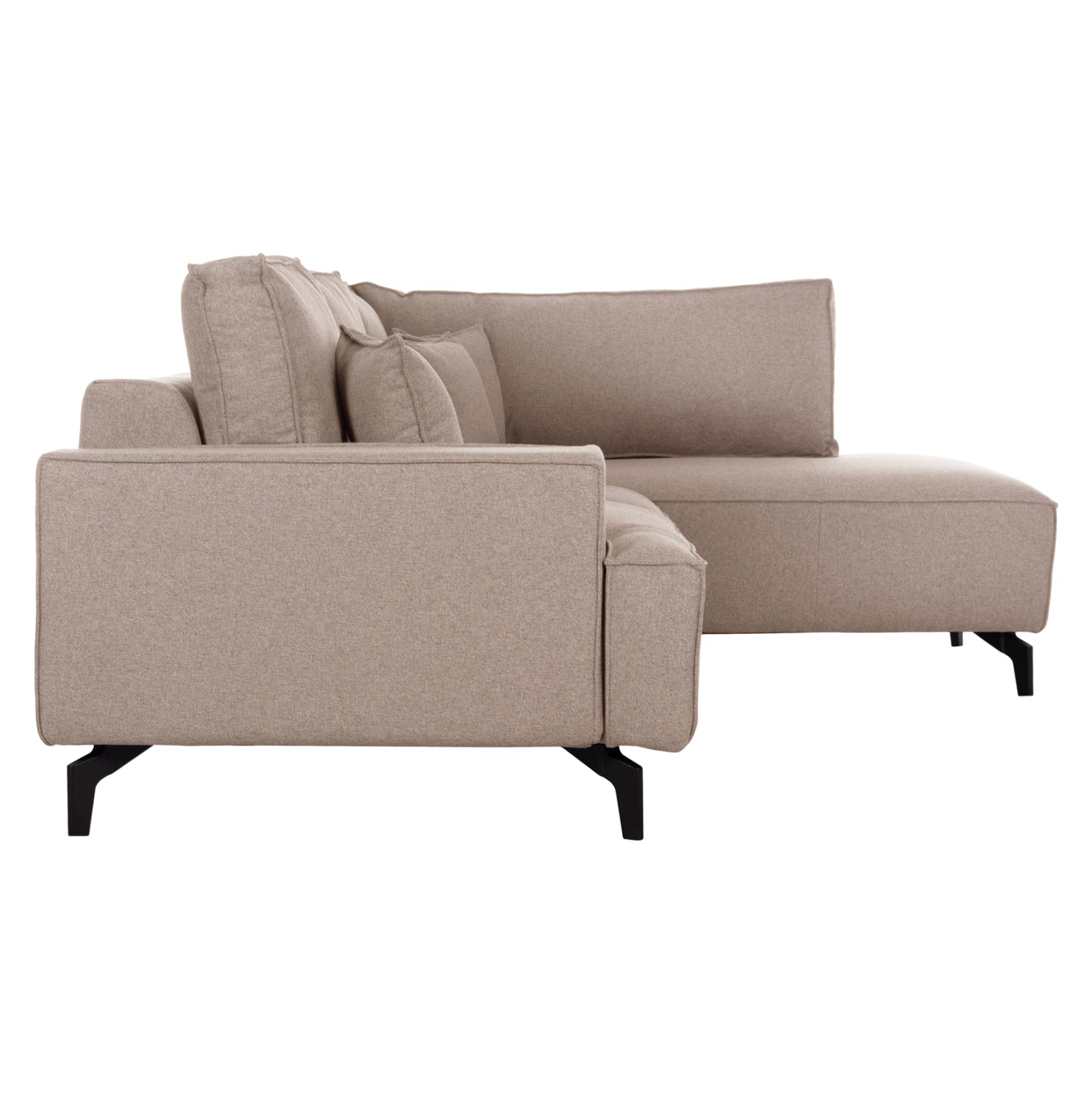 CORNER SOFA-BED WITH STORAGE SPACE SAFFIRA HM3303.03R BEIGE FABRIC 270x195x100Hcm.