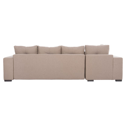 CORNER SOFA-BED WITH STORAGE SPACE TRENDSTON HM3302.03L BEIGE FABRIC 298x177x95Hcm.