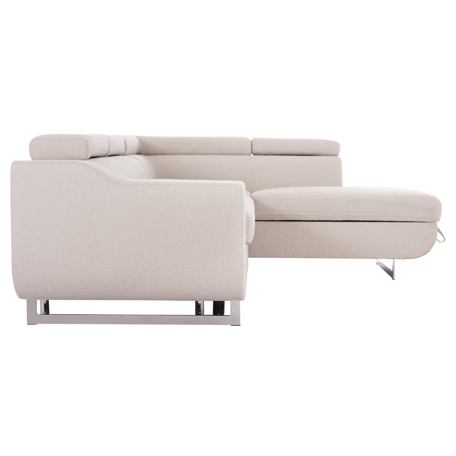 CORNER SOFA-BED WITH STORAGE SPACE ENCORE HM3301.03R BEIGE FABRIC 285x205x90Hcm.