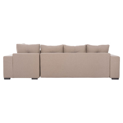 CORNER SOFA-BED WITH STORAGE SPACE TRENDSTON HM3302.03R BEIGE FABRIC 298x177x95Hcm.