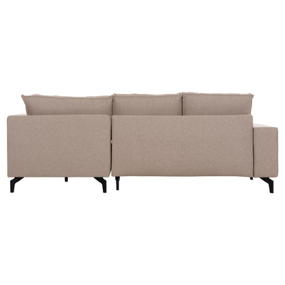 CORNER SOFA-BED WITH STORAGE SPACE SAFFIRA HM3303.03R BEIGE FABRIC 270x195x100Hcm.