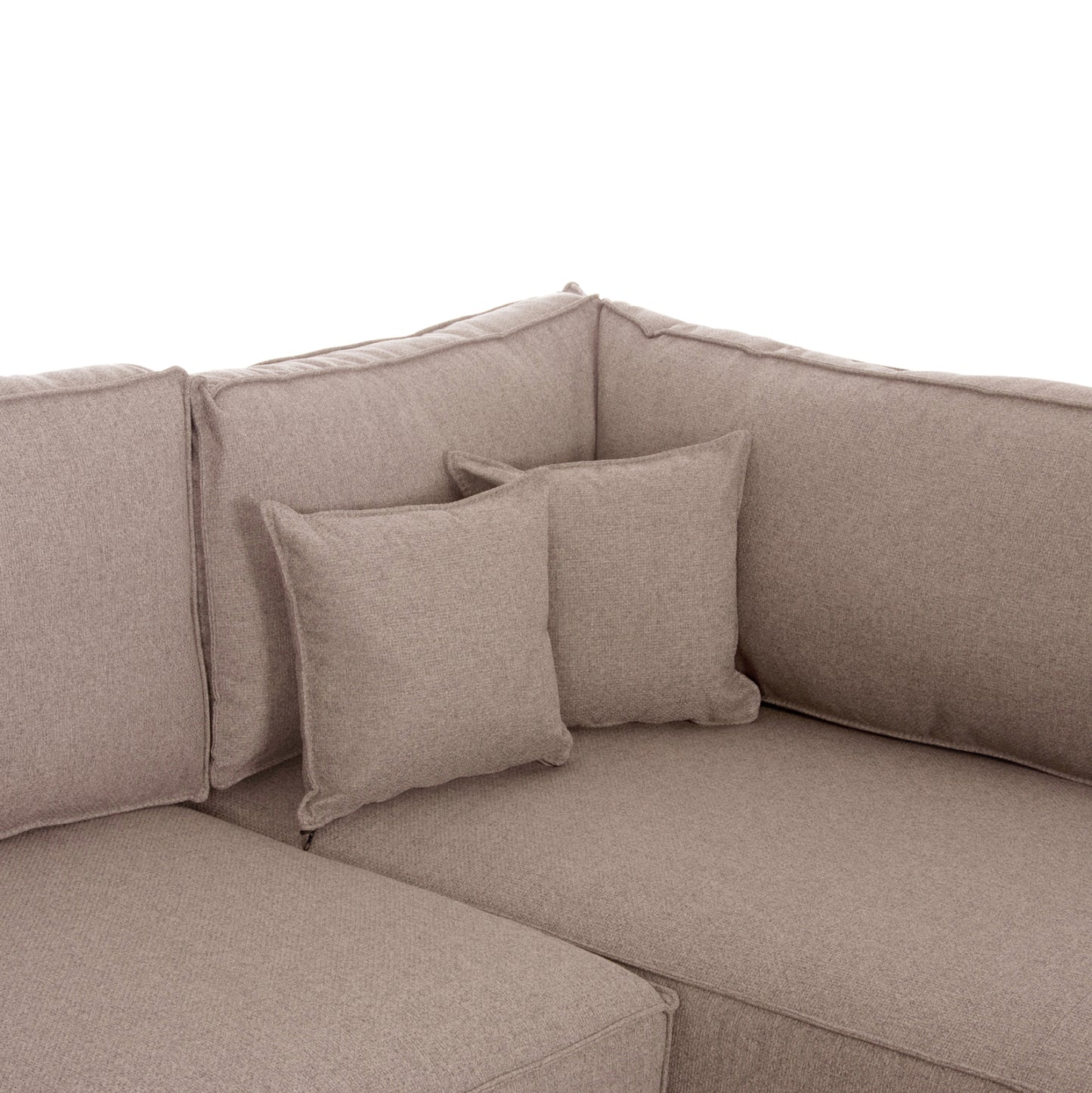 CORNER SOFA-BED WITH STORAGE SPACE SAFFIRA HM3303.03R BEIGE FABRIC 270x195x100Hcm.