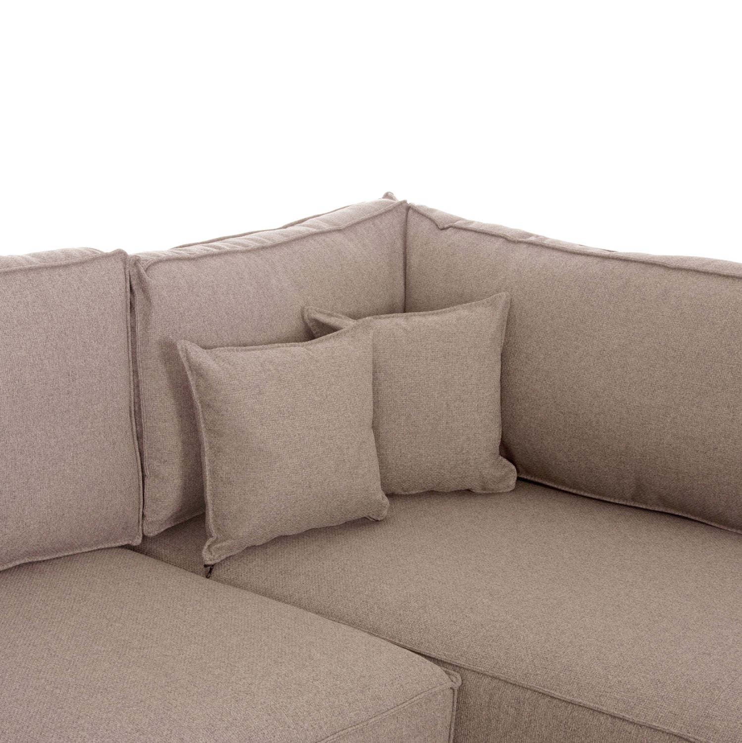 CORNER SOFA-BED WITH STORAGE SPACE SAFFIRA HM3303.03R BEIGE FABRIC 270x195x100Hcm.