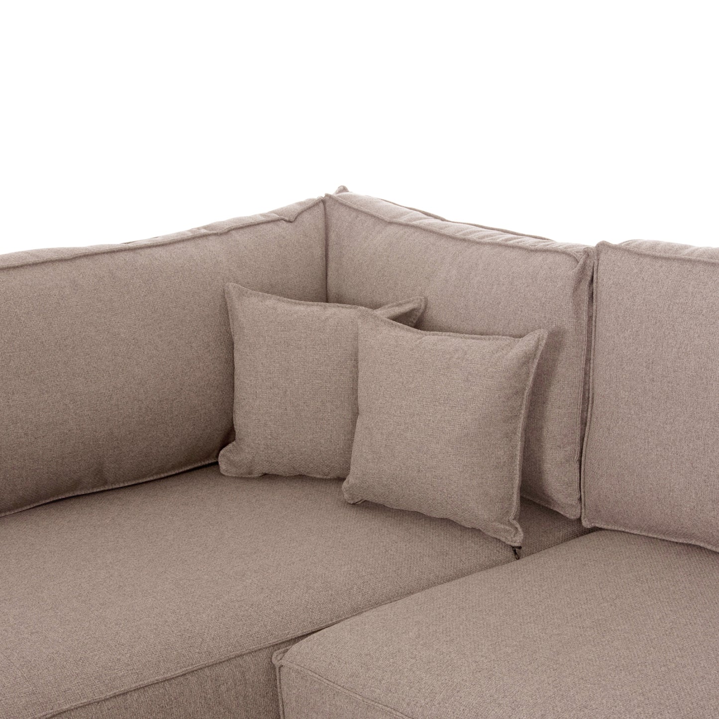 CORNER SOFA-BED WITH STORAGE SPACE SAFFIRA HM3303.03L BEIGE FABRIC 270x195x100Hcm.