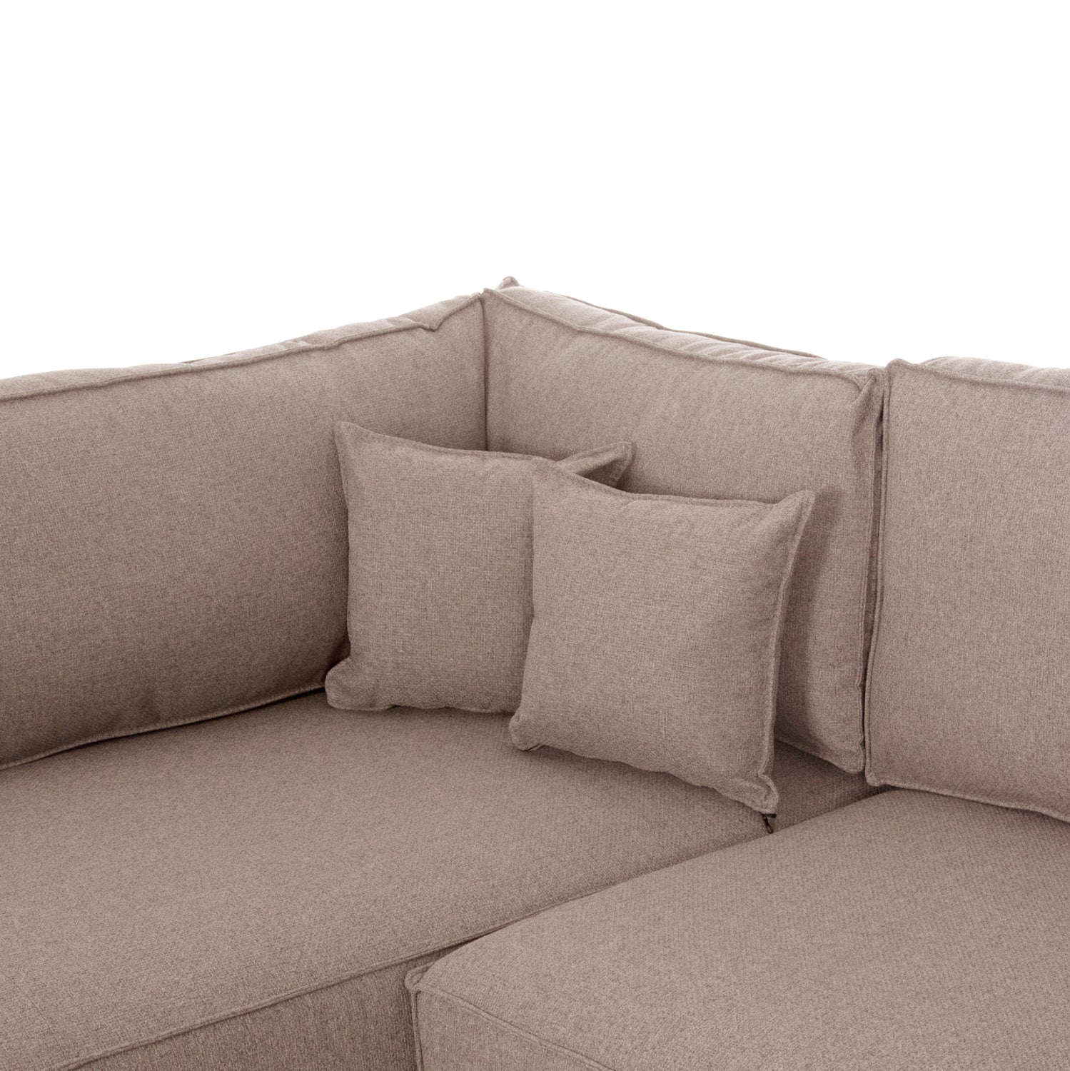 CORNER SOFA-BED WITH STORAGE SPACE SAFFIRA HM3303.03L BEIGE FABRIC 270x195x100Hcm.