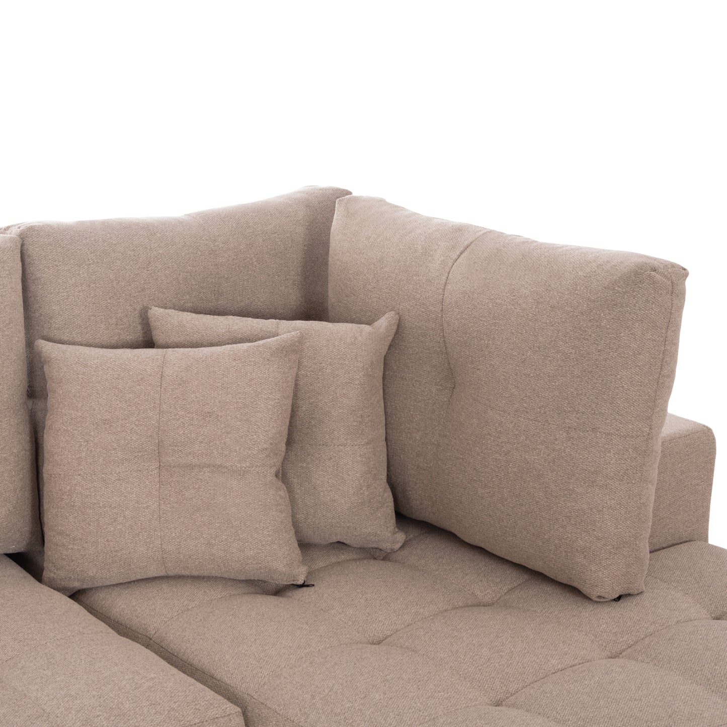 CORNER SOFA-BED WITH STORAGE SPACE TRENDSTON HM3302.03R BEIGE FABRIC 298x177x95Hcm.