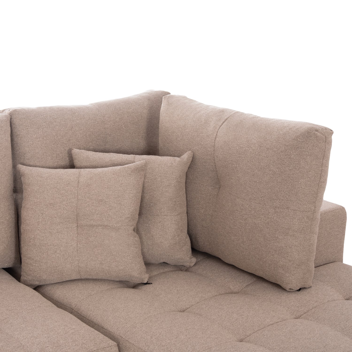 CORNER SOFA-BED WITH STORAGE SPACE TRENDSTON HM3302.03R BEIGE FABRIC 298x177x95Hcm.