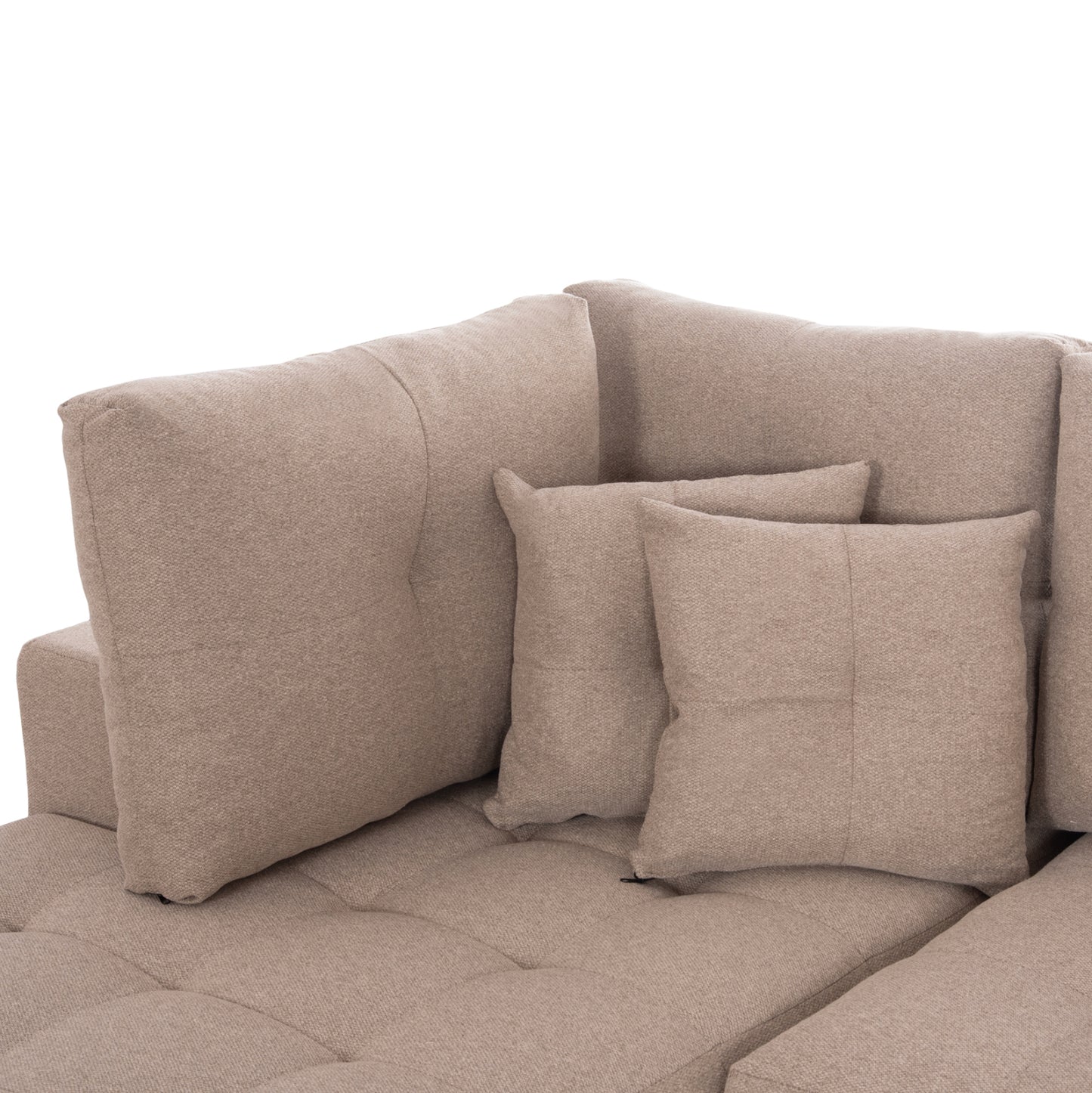 CORNER SOFA-BED WITH STORAGE SPACE TRENDSTON HM3302.03L BEIGE FABRIC 298x177x95Hcm.