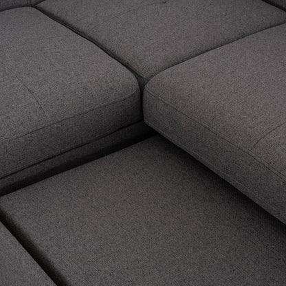 CORNER SOFA-BED WITH STORAGE SPACE ENCORE HM3301.01L GREY FABRIC 285x205x90Hcm.