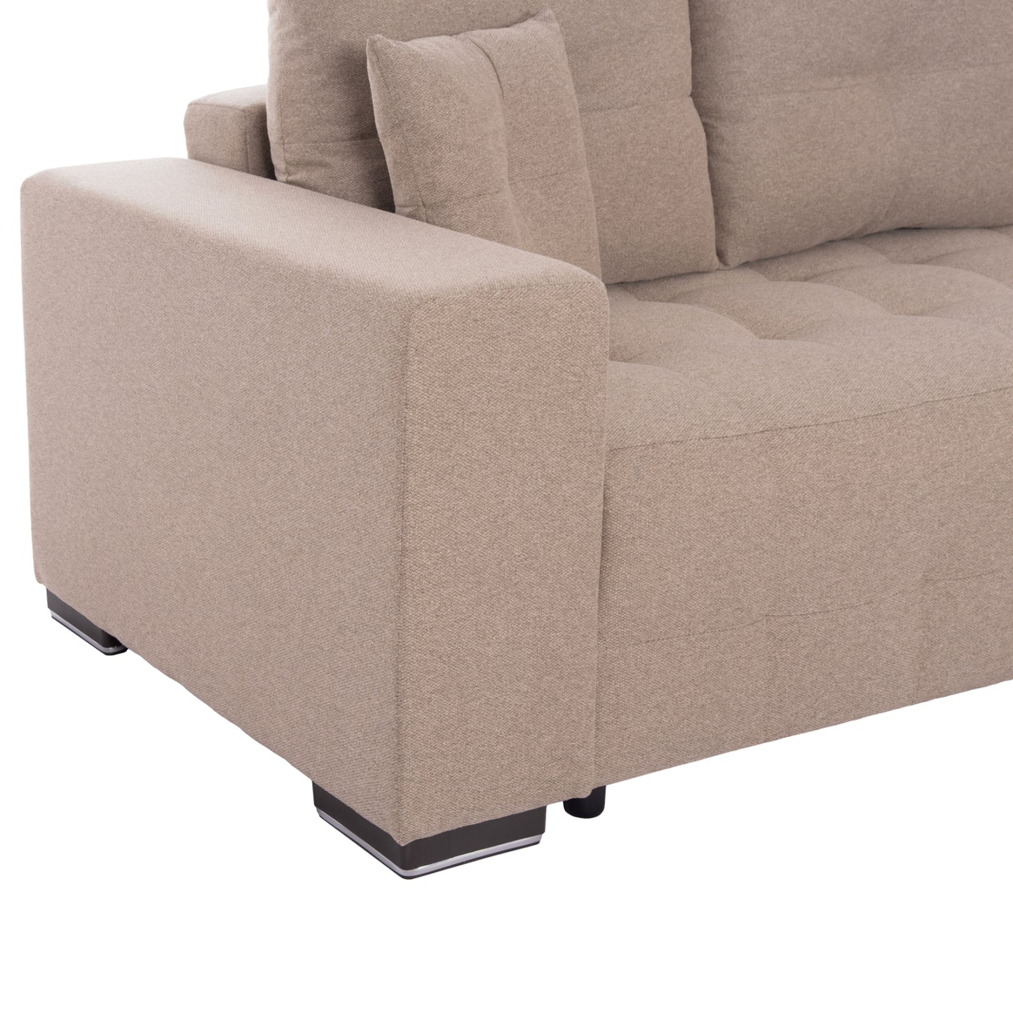 CORNER SOFA-BED WITH STORAGE SPACE TRENDSTON HM3302.03R BEIGE FABRIC 298x177x95Hcm.
