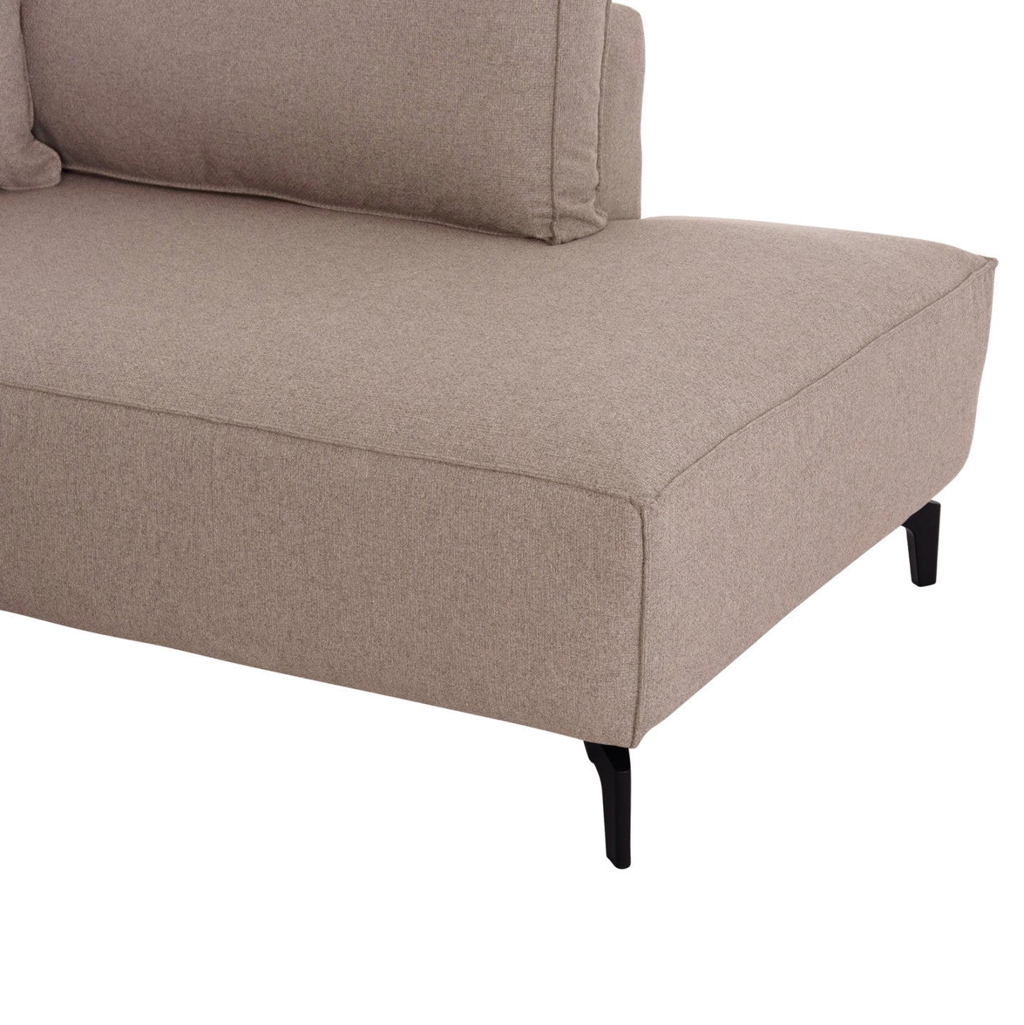 CORNER SOFA-BED WITH STORAGE SPACE SAFFIRA HM3303.03R BEIGE FABRIC 270x195x100Hcm.