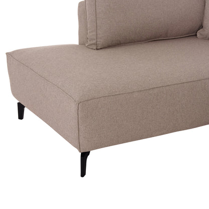 CORNER SOFA-BED WITH STORAGE SPACE SAFFIRA HM3303.03L BEIGE FABRIC 270x195x100Hcm.