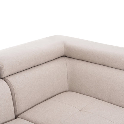 CORNER SOFA-BED WITH STORAGE SPACE ENCORE HM3301.03R BEIGE FABRIC 285x205x90Hcm.
