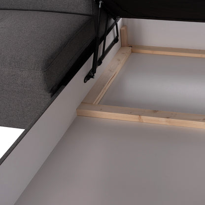 CORNER SOFA-BED WITH STORAGE SPACE ENCORE HM3301.01R GREY FABRIC 285x205x90Hcm.