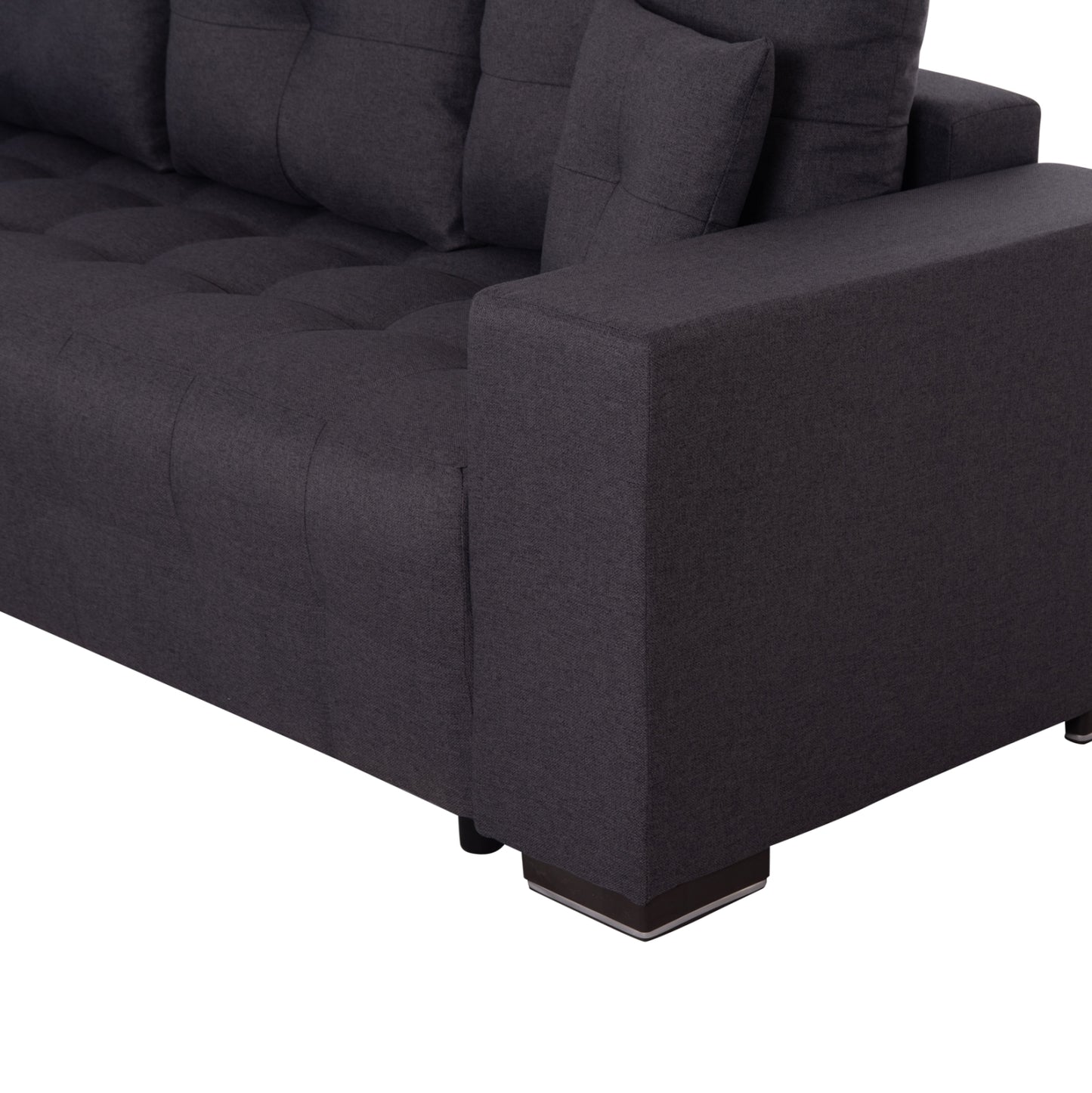 CORNER SOFA-BED WITH STORAGE SPACE TRENDSTON HM3302.01L GREY FABRIC 298x177x95Hcm.