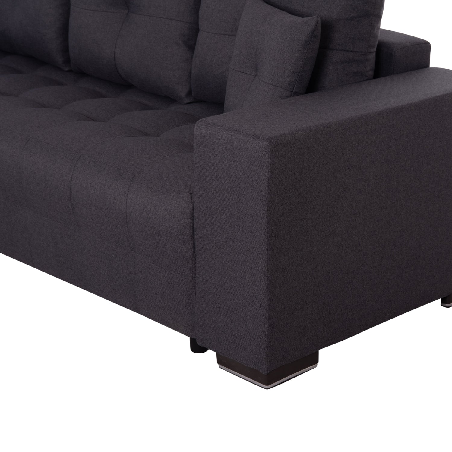 CORNER SOFA-BED WITH STORAGE SPACE TRENDSTON HM3302.01L GREY FABRIC 298x177x95Hcm.