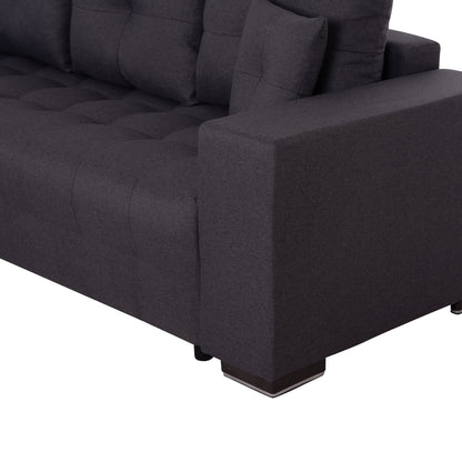 CORNER SOFA-BED WITH STORAGE SPACE TRENDSTON HM3302.01L GREY FABRIC 298x177x95Hcm.