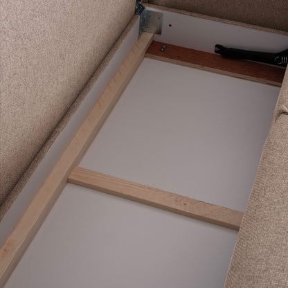 CORNER SOFA-BED WITH STORAGE SPACE SAFFIRA HM3303.03R BEIGE FABRIC 270x195x100Hcm.