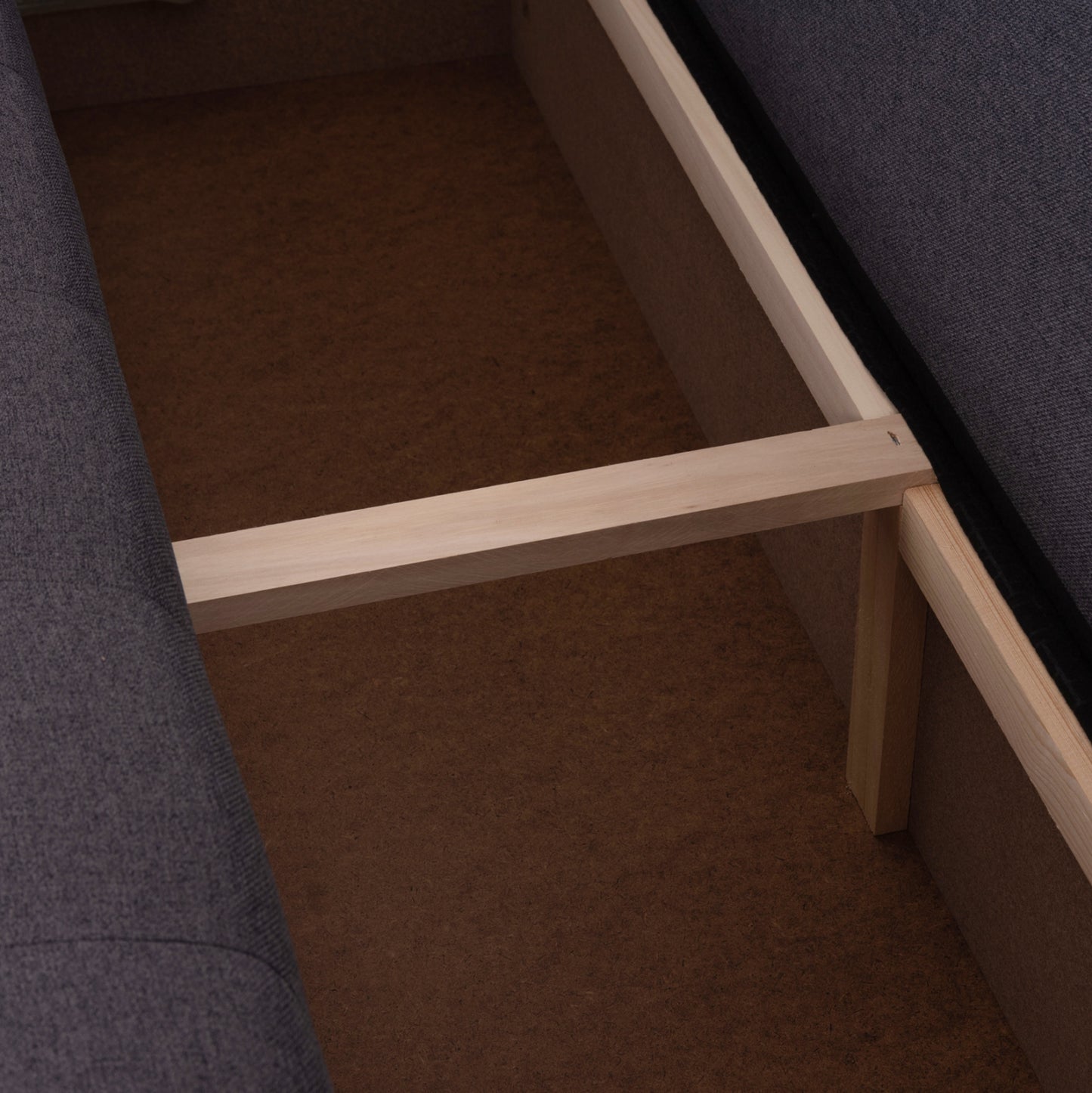 CORNER SOFA-BED WITH STORAGE SPACE TRENDSTON HM3302.01L GREY FABRIC 298x177x95Hcm.