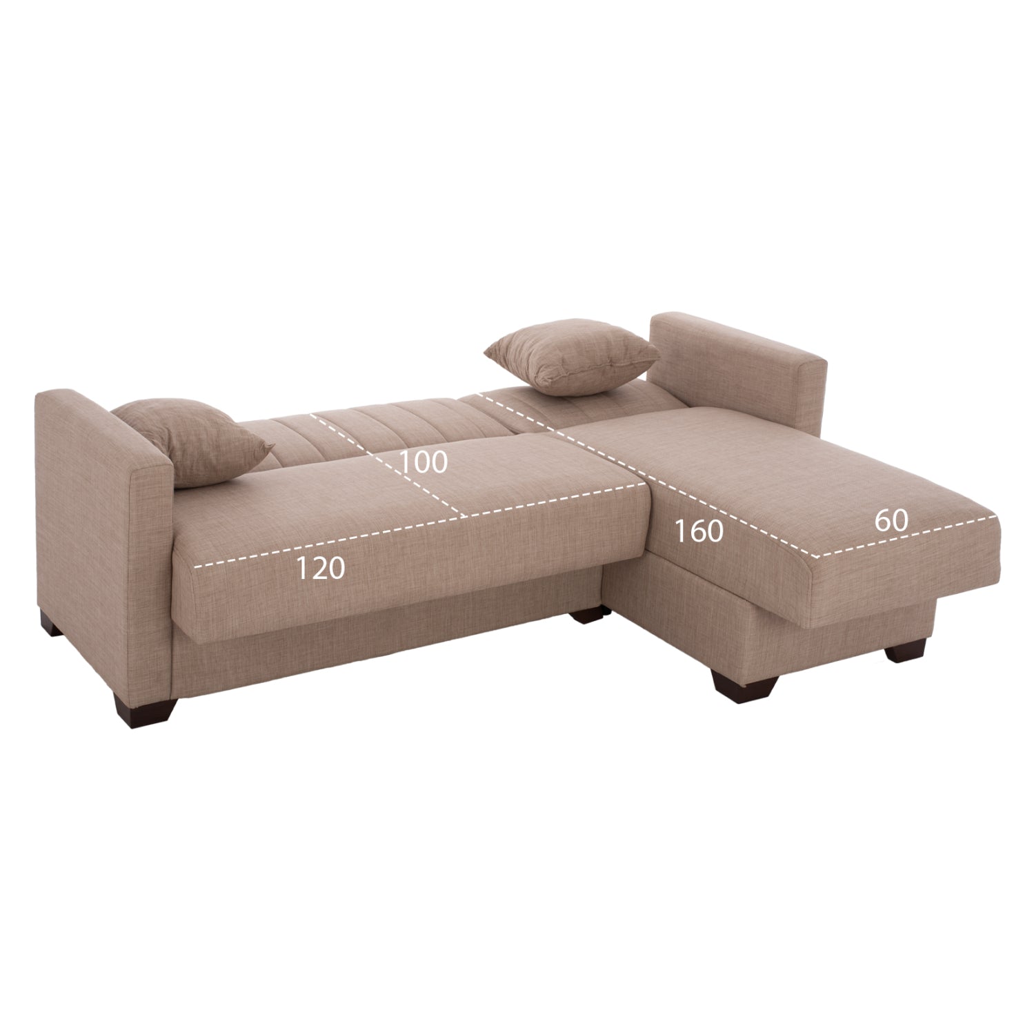 HM3244.04 corner sofa-bed, reversible, 200x133x77Ηcm, beige