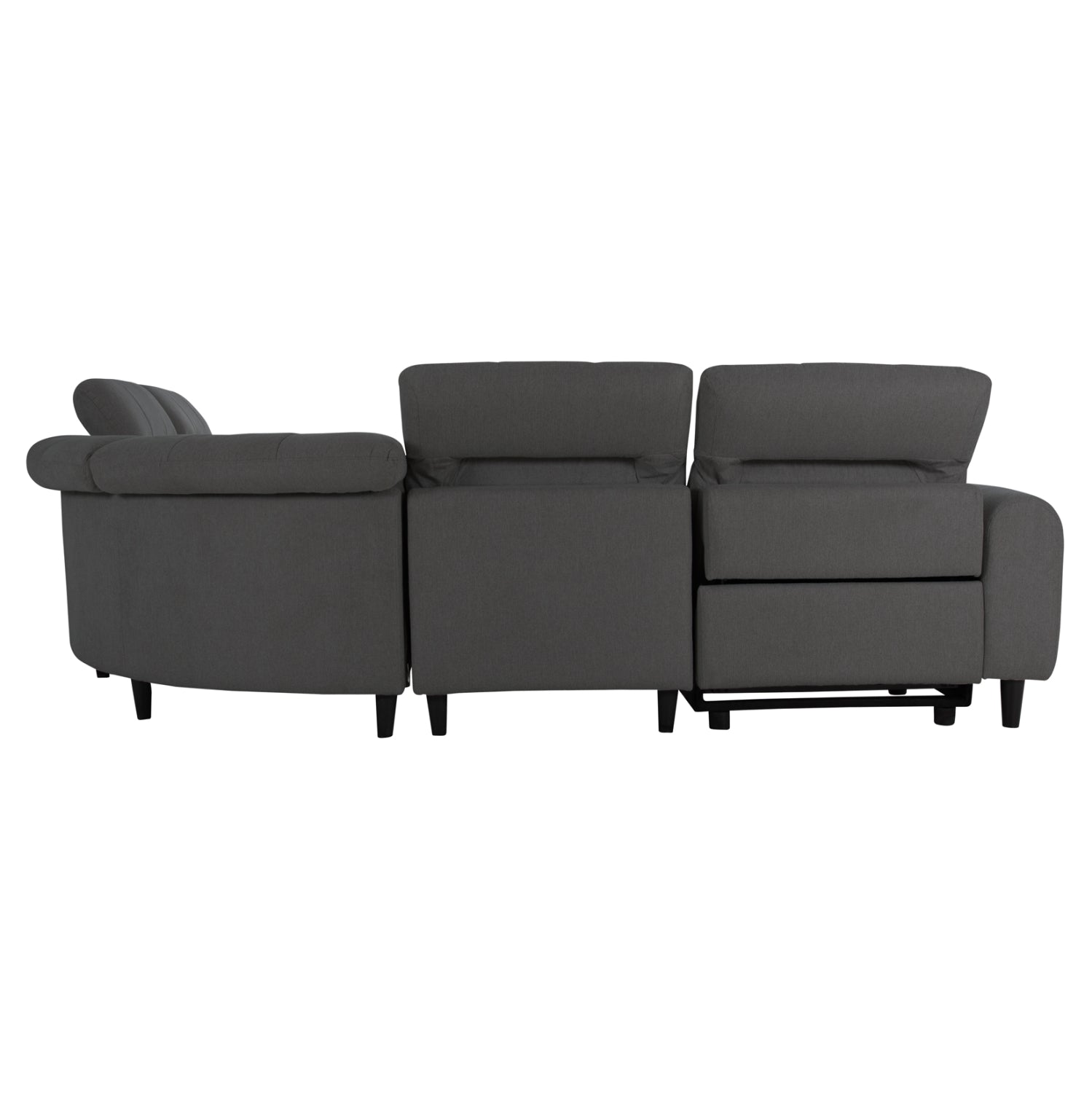 CORNER SOFA WITH 2 RECLINE SEATS ORACLE HM3290.01 GREY FABRIC 260x260x90(seat depth)x94Hcm.