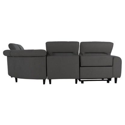 CORNER SOFA WITH 2 RECLINE SEATS ORACLE HM3290.01 GREY FABRIC 260x260x90(seat depth)x94Hcm.