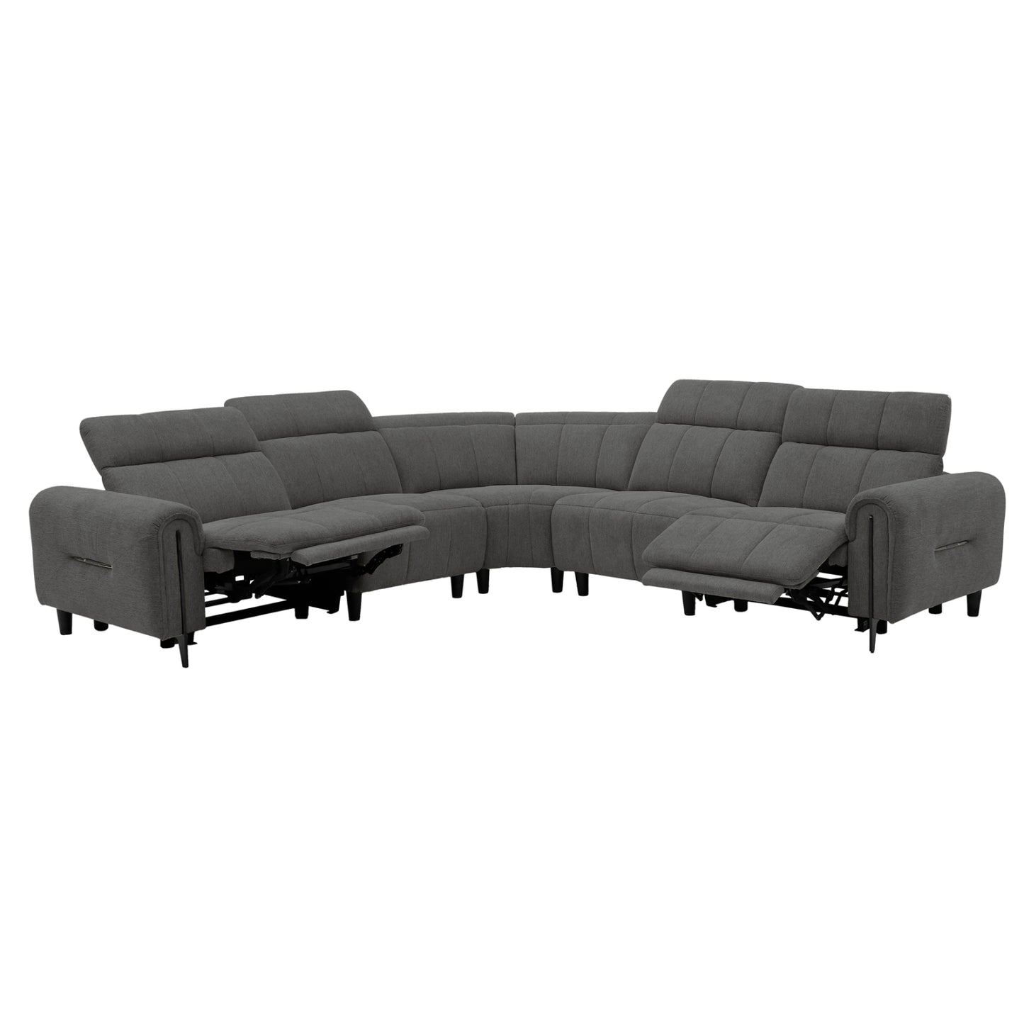 CORNER SOFA WITH 2 RECLINE SEATS ORACLE HM3290.01 GREY FABRIC 260x260x90(seat depth)x94Hcm.