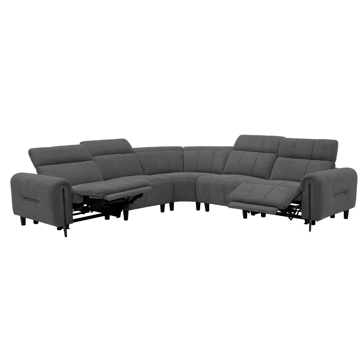CORNER SOFA WITH 2 RECLINE SEATS ORACLE HM3290.01 GREY FABRIC 260x260x90(seat depth)x94Hcm.