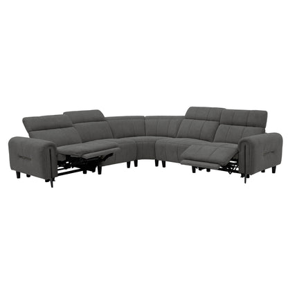 CORNER SOFA WITH 2 RECLINE SEATS ORACLE HM3290.01 GREY FABRIC 260x260x90(seat depth)x94Hcm.