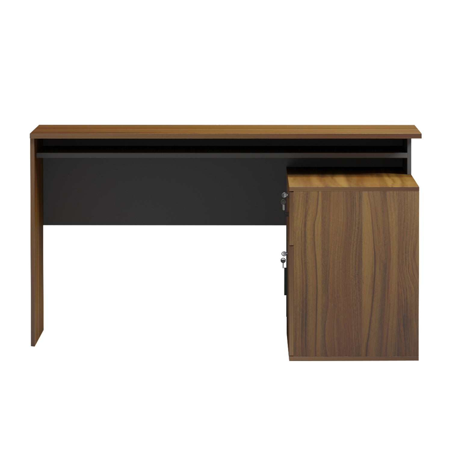 DESK RIGHT CORNER CARNET HM18384.03 MELAMINE IN WALNUT/GREY 138x102x75Hcm.