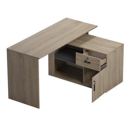 DESK RIGHT CORNER CARNET HM18384.13 MELAMINE IN SONAMA/GREY 138x102x75Hcm.