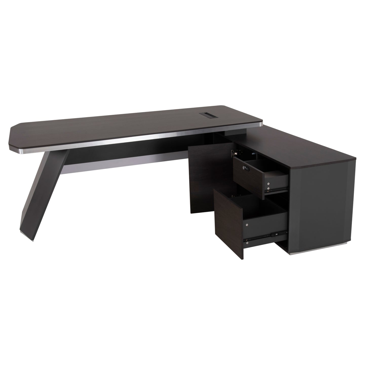 Professional office right corner Rosewood HM2083R 220x180x76Ηcm